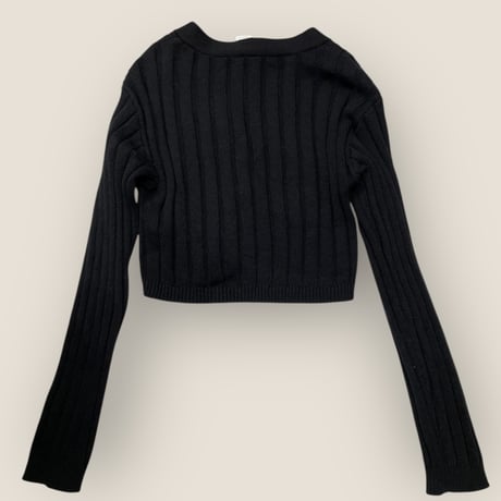 [USED] ショート丈Cottonリブニットカーディガン