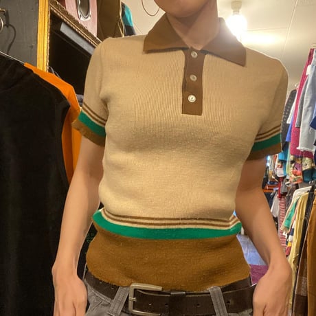 [USED] 半袖ニットポロシャツ
