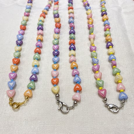 [SELECT] ラムネみたいなハートのビーズnecklace