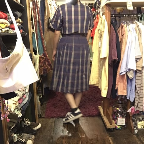 [USED] 開襟チェックシャツワンピース
