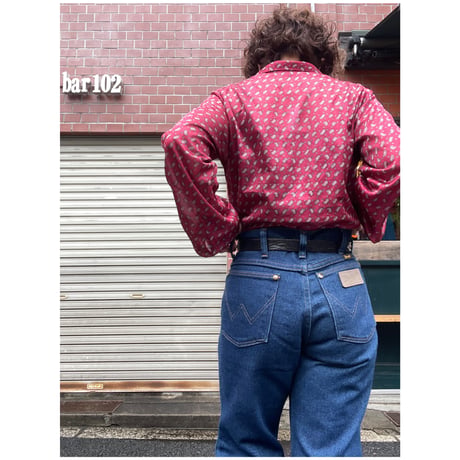 [USED] オープンカラーペイズリーのポリシャツ