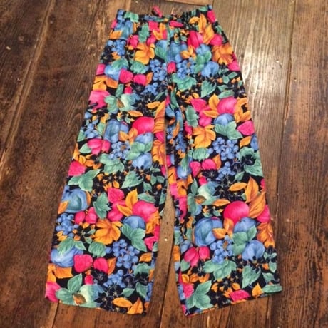 [USED] フルーツ柄ワイドパンツ