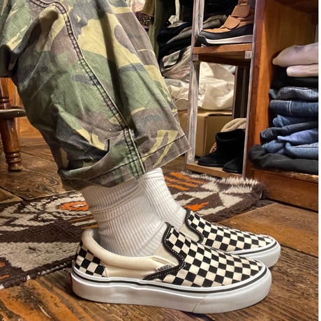 [USED] VANS CHECKER SLIP-ON / US6h