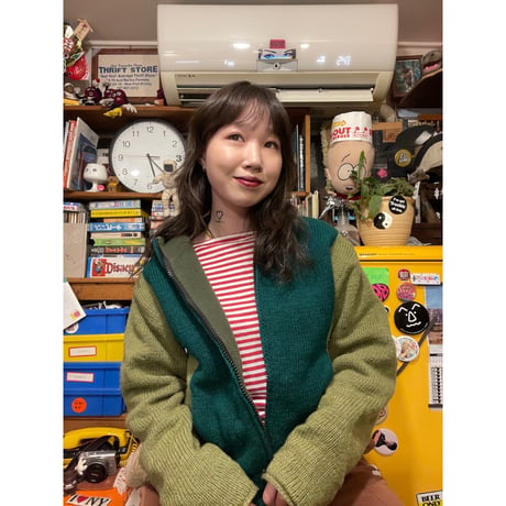 [USED]Green knit outer♻️♥️