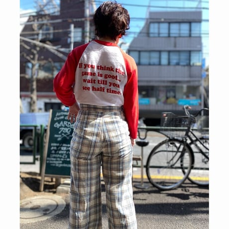 [USED] VINTAGE チェック柄フレア PANTS♡