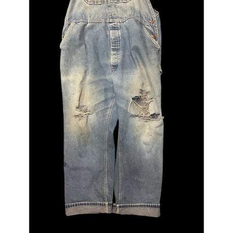 [USED] ROUNDHOUSE ダメージ DENIM OVERALL W41