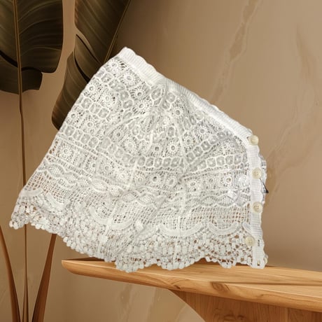 [USED] White 鍵あみ KNIT カーディガン