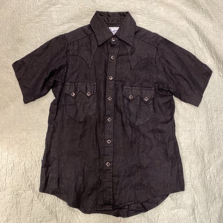 [USED] "Rockmount" リネンウエスタンシャツ(BLACK)