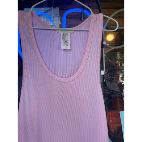 [USED] PASTEL PINK🩷 LONG リブタンク ワンピース