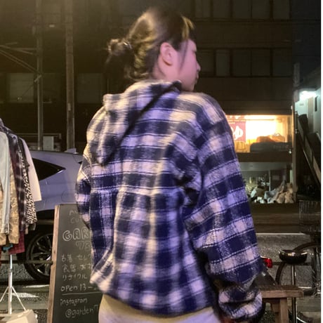 [USED] チェック柄 zip parka