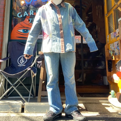 ［USED］パッチワーク風🌼DENIM SHIRTS