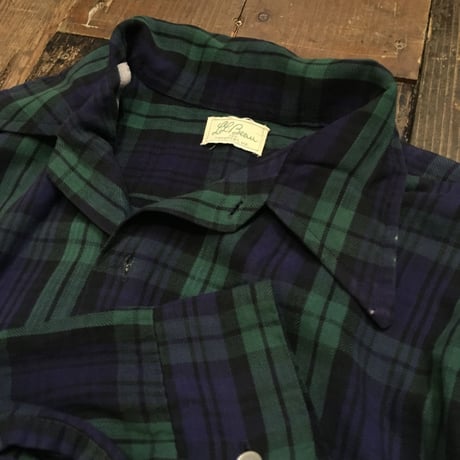[USED] 60's vintage 筆記体 L.L.Bean COTTON CHECK SHIRTS
