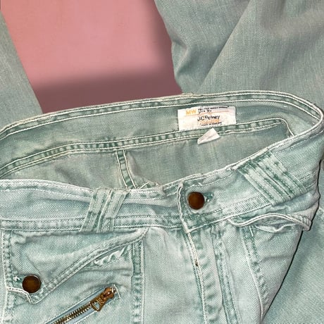 [USED]  70’s mint color フレア デニム pants
