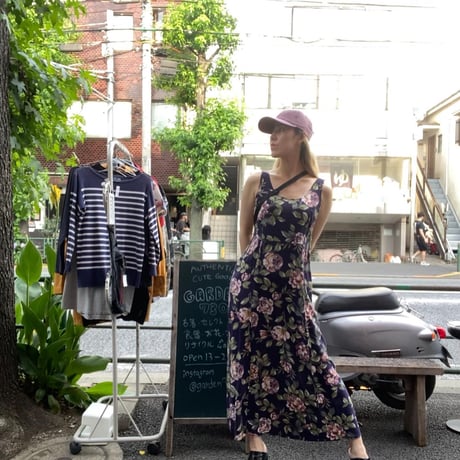 [USED] ノースリーブ花柄レーヨンワンピース