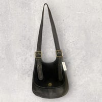 [USED] old coach black leather bag