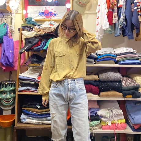 [USED] MUSTARD SILK SHIRT💛