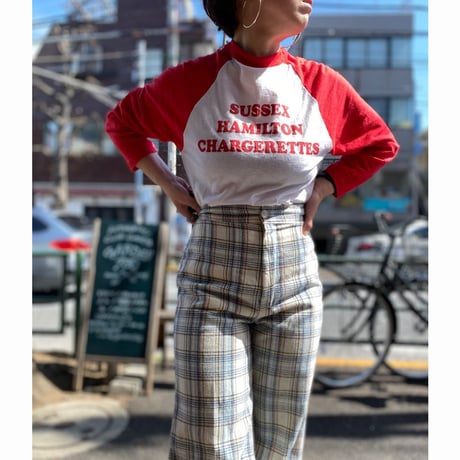 [USED] VINTAGE チェック柄フレア PANTS♡