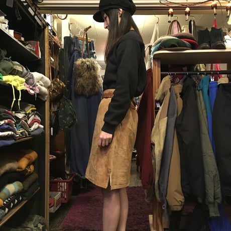 [USED] Real  Leather PACH WORK スカート