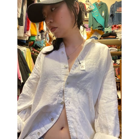 [USED] リネンのホワイトShirts