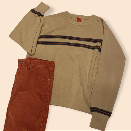 [USED] Levi's ベージュ リブニット