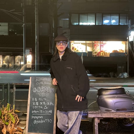 [USED]ボア襟 BLACK WOOL コート　JKT