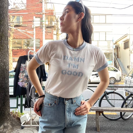 [USED] "Damn I'm Good" リンガー Tee 🩵