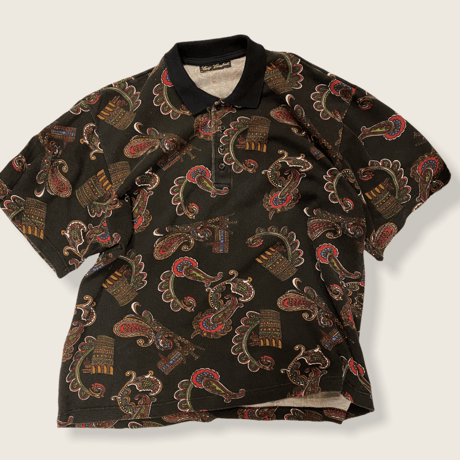 [USED] BLACK ペイズリー POLO