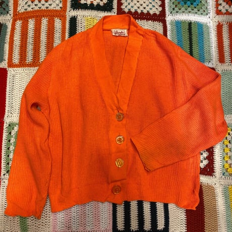 [USED] VividOrange🍊ショート丈カーディガン