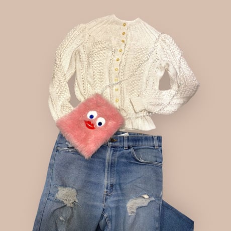 [USED] かわいいデザイン♡アクリルニットカーディガン