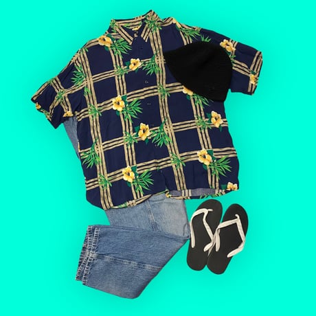 [USED] 90's PURITAN レーヨン アロハシャツ🎋