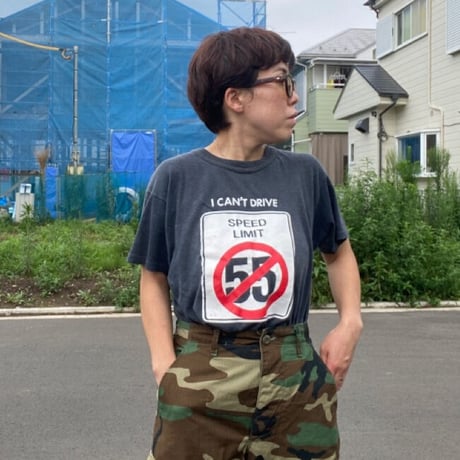 [USED] vintage 褪せBLK プリントTee