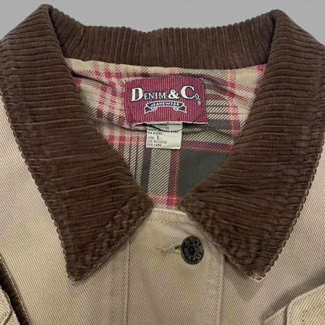 [USED] "DENIM & Co." CANVAS COVERALL Lsize