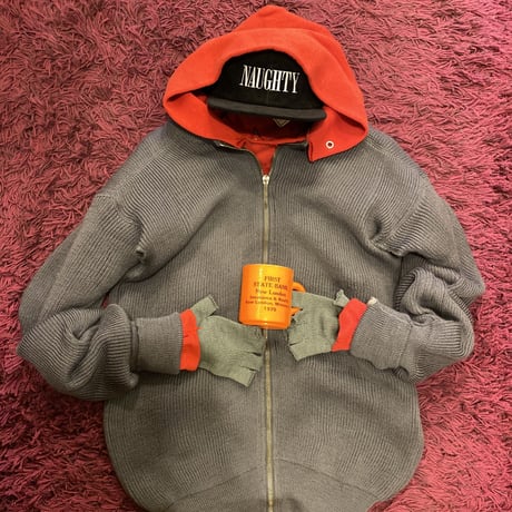[USED] 指つき vintage ARMY ZIPカーディガン