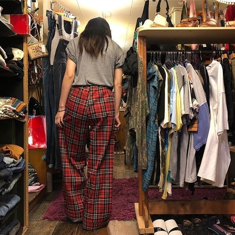 [USED] 70's POLY PANTS♡ギンガムチェック