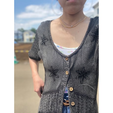 [USED]  レーヨン刺繍ワンピース