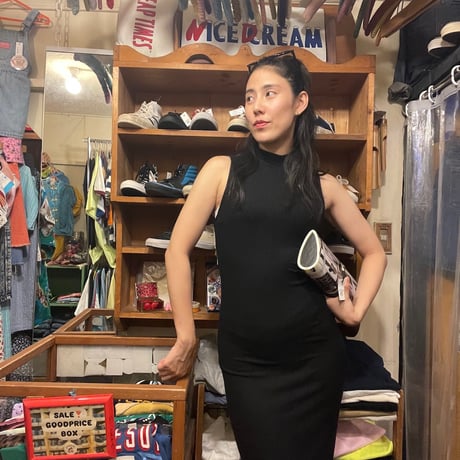 [USED] summer BLACK リブ ワンピース