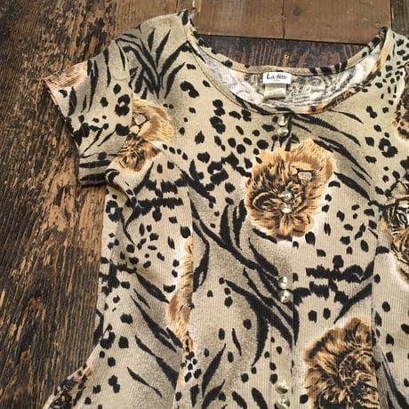 [USED] TIGER柄 リブワンピース