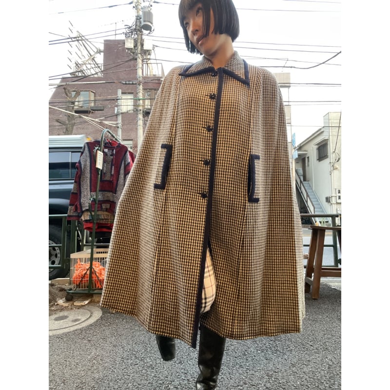 USED] 千鳥格子ケープコート | garden730