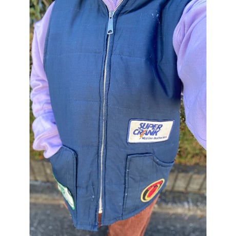 [USED]  vintage ワッペン付きダウンベスト