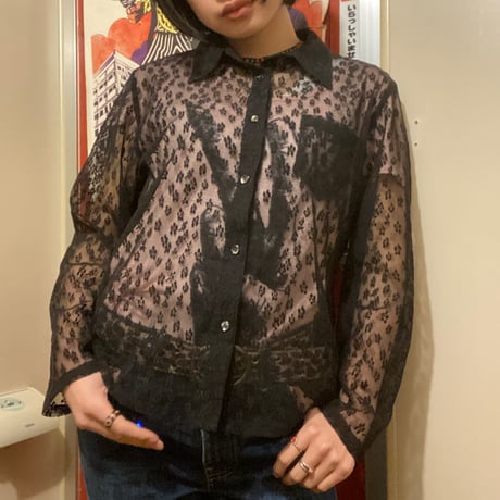 [USED]花柄シアーSHIRTS