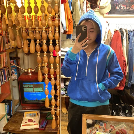 [USED] VINTAGE "Sears" HALF ZIP PARKA🟦