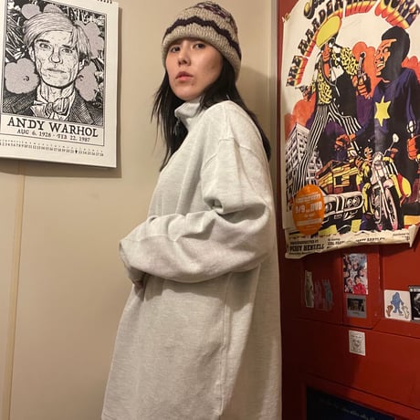 [USED] ハーフジップ BIG SIZE リブトップス