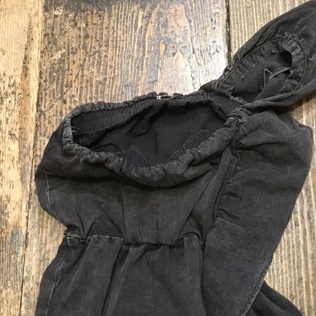 [USED] フリル付き Denim ベアトップワンピース