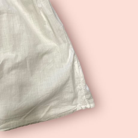 [USED] vintage WHITE 2way 襟付き 刺繍 O/P