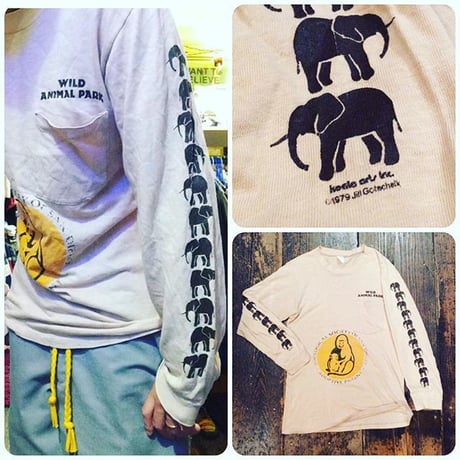 [USED] 70's WILD ANIMAL PARK 袖プリ ロンTee