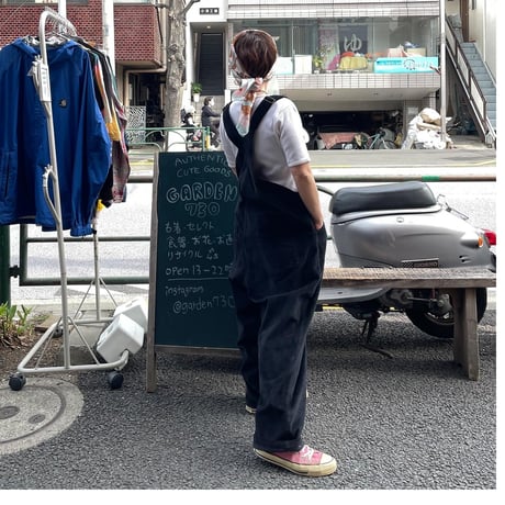 [USED] BLACK コーデュロイオーバーオール