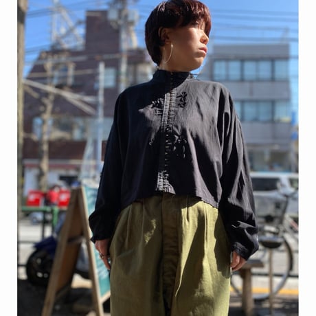 [USED] vintage フロントホック ブラウス