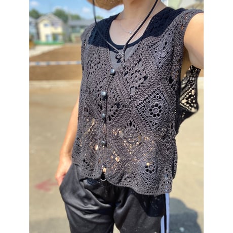 [USED] 鍵編みニットベスト