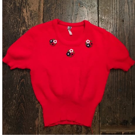 [USED] かわいい♡お花 S/S ニット