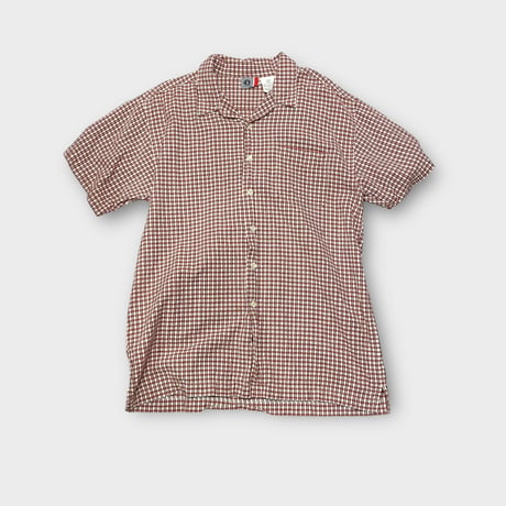 [USED］S/Sワインレッド　チェックシャツ